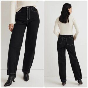 Madewell Perfect Vintage Wide Leg Barrel Jean Women 33 Charcoal Black Adjustable